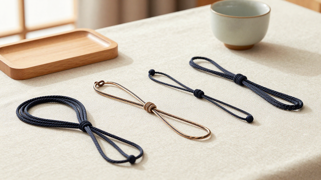 objects arranged for chinese knotting cord guide context