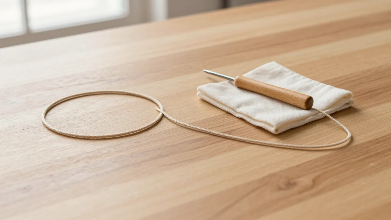 cord loop and awl for string for chinese knots