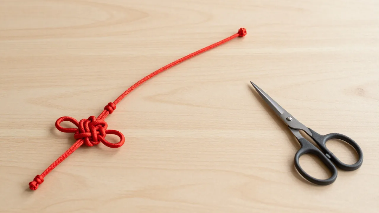 Red cord and scissors
