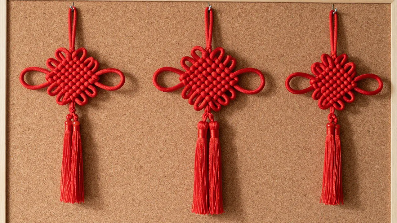 open red cord path, blunt pins, cork board