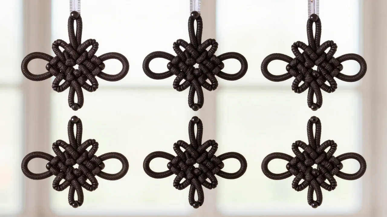knot front and back samples, small bead, measuring tape